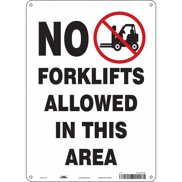 Safety Sign, 14 in Height, 10 in Width, Aluminum, Vertical Rectangle, English, 476N26