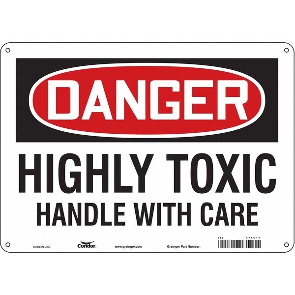 Safety Sign, 10 in Height, 14 in Width, Aluminum, Horizontal Rectangle, English, 476C17