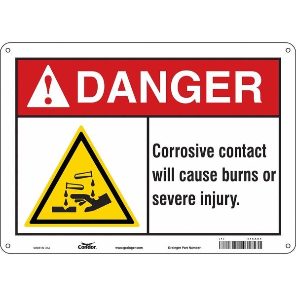 Chemical Sign, 10 in H, 14 in W, Horizontal Rectangle, English, 476A04