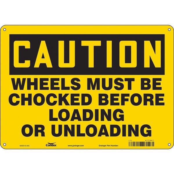 Safety Sign, 10 in Height, 14 in Width, Aluminum, Horizontal Rectangle, English, 477D87