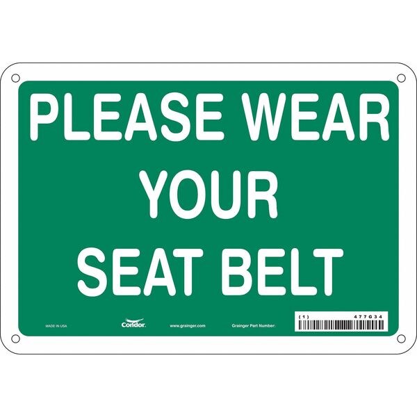 Safety Sign, 7 in Height, 10 in Width, Aluminum, Vertical Rectangle, English, 477G34