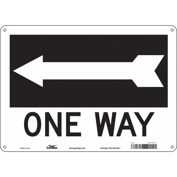 Traffic Sign, 10 in H, 14 in W, Aluminum, Horizontal Rectangle, English, 477P11
