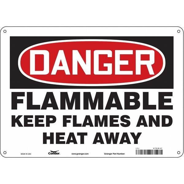 Danger Sign, 10 in H, 14 in W, Horizontal Rectangle, English, 478G47