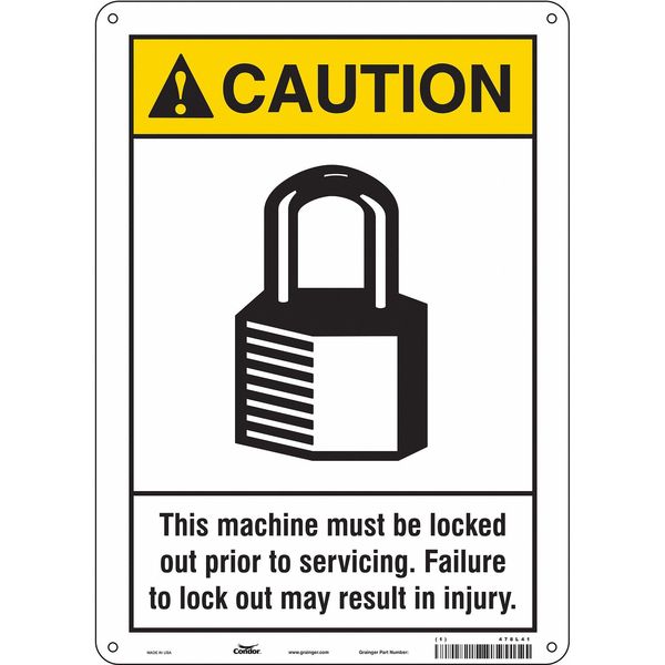 Safety Sign, 14 in Height, 10 in Width, Aluminum, Vertical Rectangle, English, 478L41