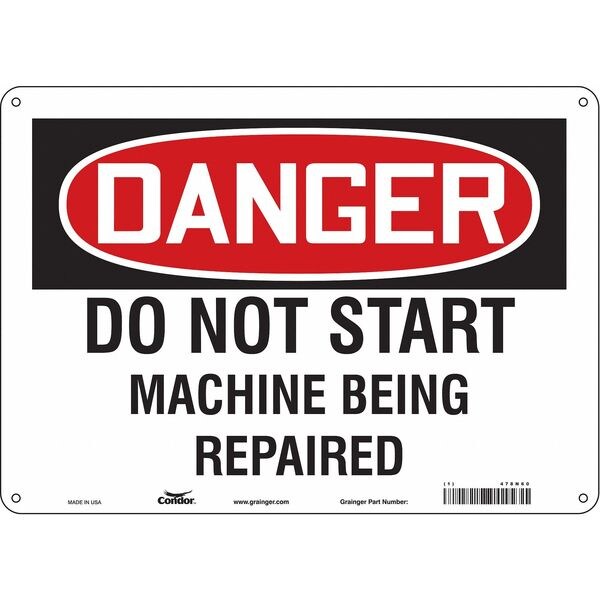 Safety Sign, 10 in Height, 14 in Width, Aluminum, Horizontal Rectangle, English, 478N60