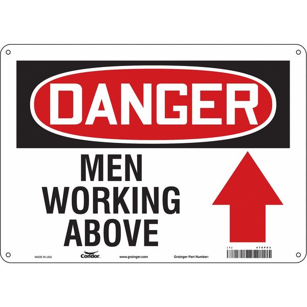 Safety Sign, 10 in Height, 14 in Width, Aluminum, Horizontal Rectangle, English, 478P83