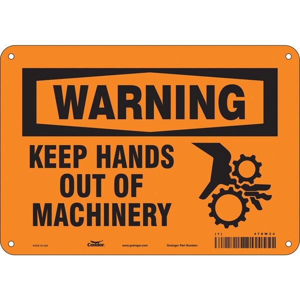 Safety Sign, 7 in Height, 10 in Width, Aluminum, Vertical Rectangle, English, 478W34