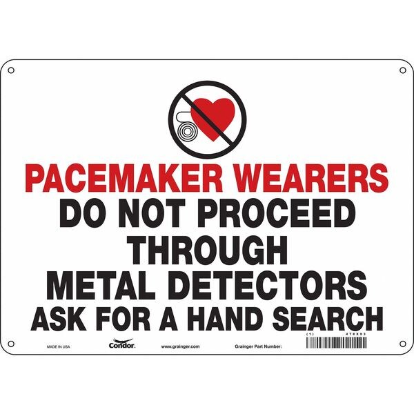 Safety Sign, 10 in Height, 14 in Width, Aluminum, Horizontal Rectangle, English, 478X93