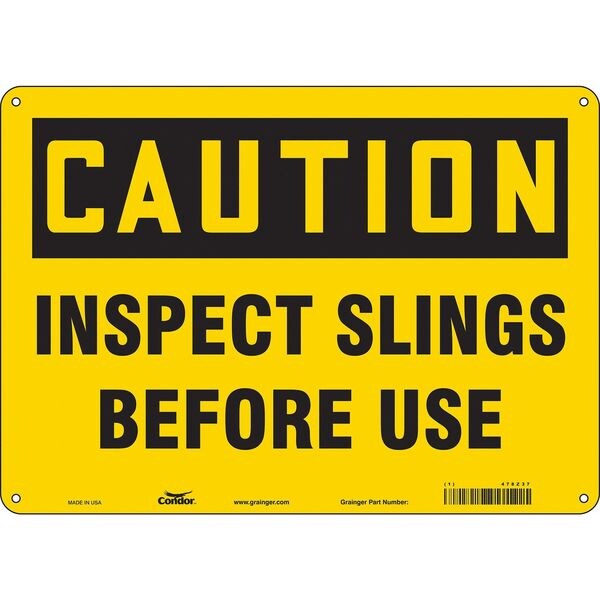 Safety Sign, 10 in Height, 14 in Width, Aluminum, Horizontal Rectangle, English, 478Z37