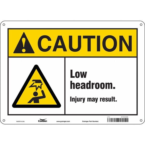 Safety Sign, 10 in Height, 14 in Width, Aluminum, Horizontal Rectangle, English, 478Z69