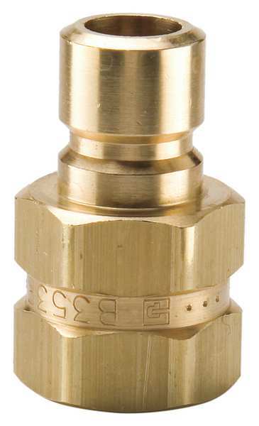 Hydraulic Quick Connect Hose Coupling, Brass Body, Sleeve Lock, 1/4
