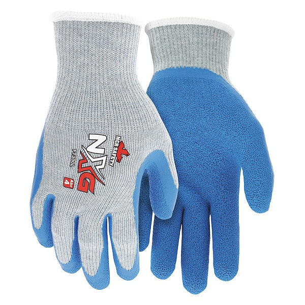 Natural Rubber Latex Coated Gloves, 3/4 Dip Coverage, Blue/White, M, PR
