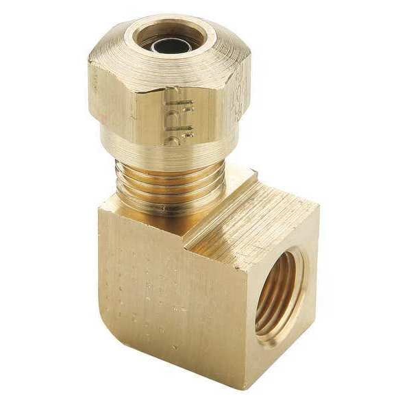 Female Elbow, Brass, 1/2 in Tube, 1.55 in L