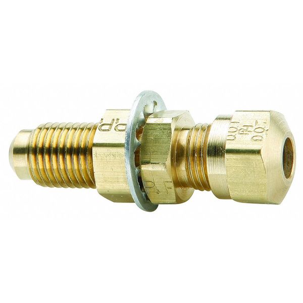 Bulkhead Union, Brass, 1/2 in. Tube Size