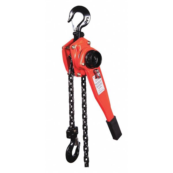Lever Chain Hoist, 3,000 lb Load Capacity, 15 ft Hoist Lift, 1 7/64 in Hook Opening