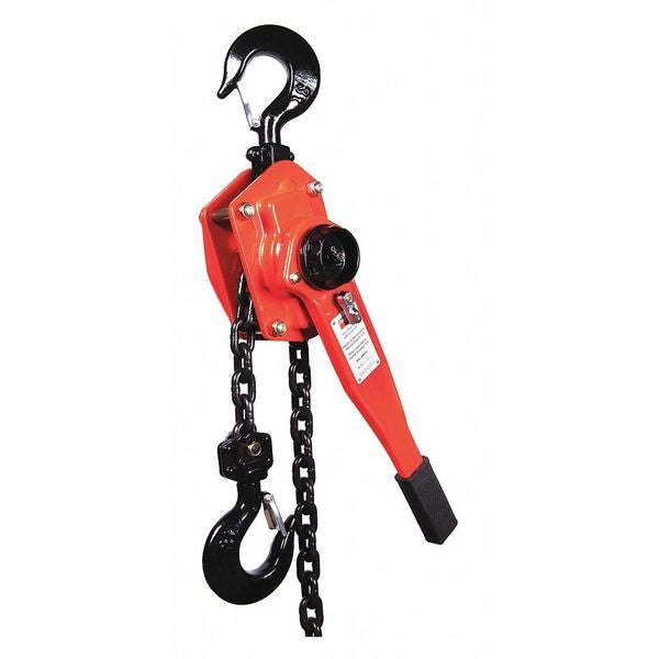 Lever Chain Hoist, 6,000 lb Load Capacity, 15 ft Hoist Lift, 1 29/64 in Hook Opening