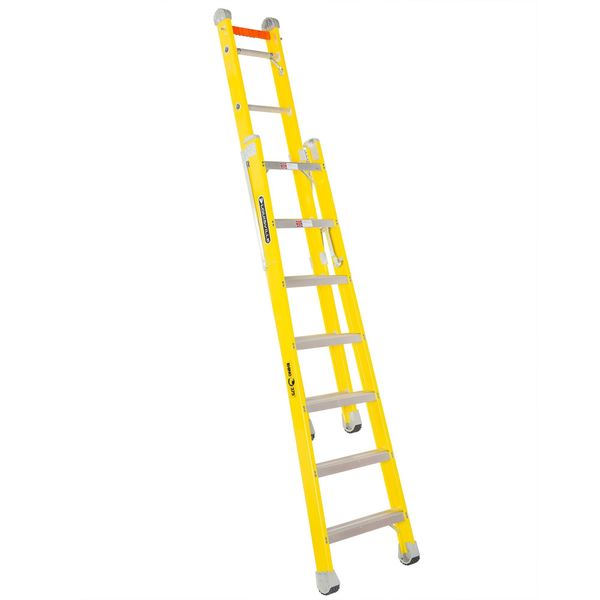 Multipurpose Ladder, Extension, Stepladder Configuration, 11 ft, Fiberglass