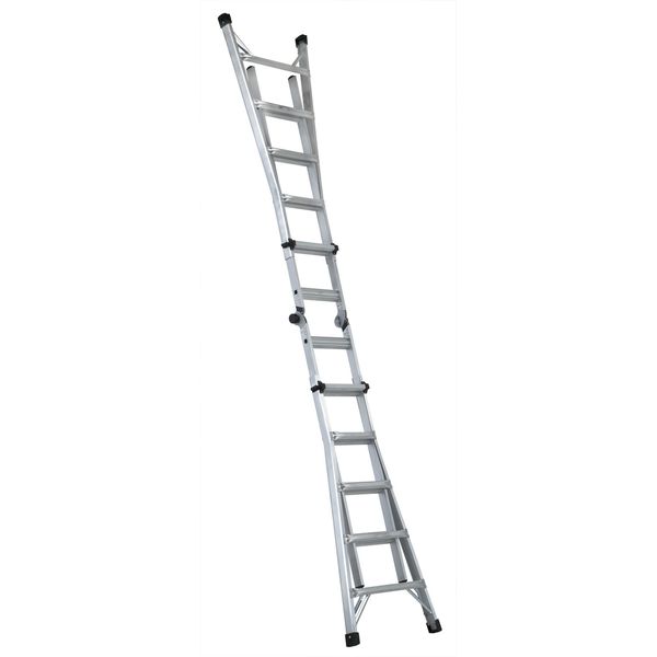 Multipurpose Ladder, Extension, Scaffold, Staircase, Stepladder Configuration, 19 ft, Aluminum