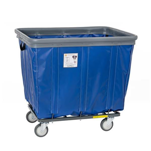 Vinyl Basket Truck with Air Cushion Bumper and Steel Base, 18 Bushel, Blue