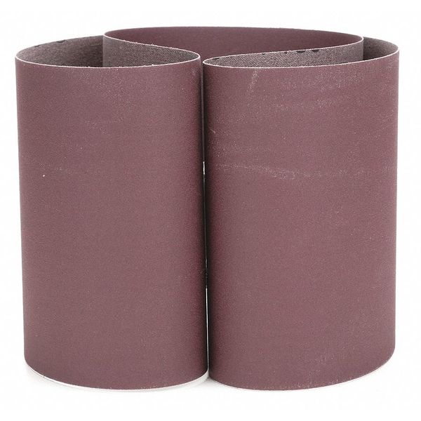 Sanding Belt, Coated, 6 in W, 48 in L, 180 Grit, Very Fine, Aluminum Oxide, 341D, Brown