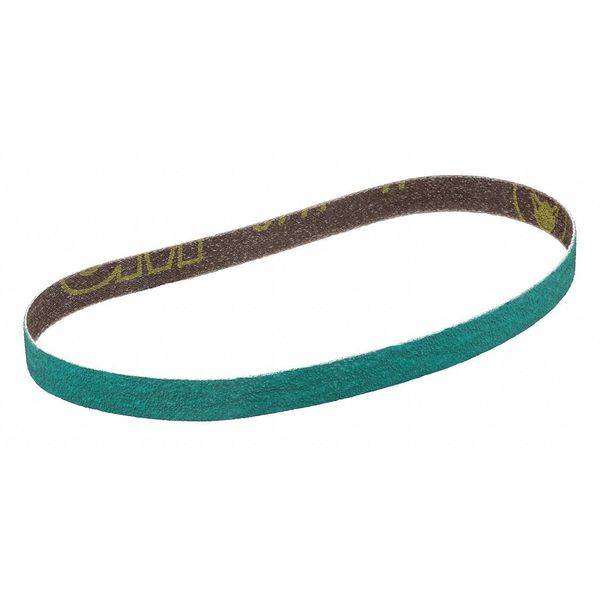 Sanding Belt, Coated, 3/4 in W, 18 in L, 60 Grit, Medium, Zirconia Alumina, 577F, Green