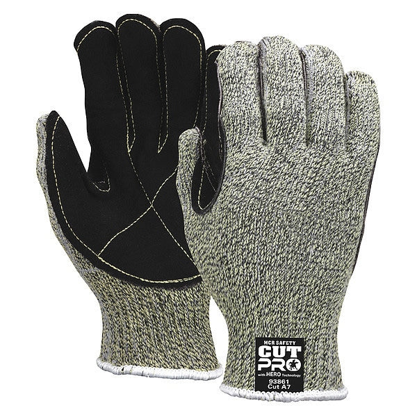 Cut Resistant Gloves, A7 Cut Level, Uncoated, L, 1 PR