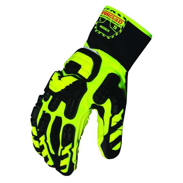 Anti-Vibratn Gloves, 2XL, Grn/Blk/Yllw, PR