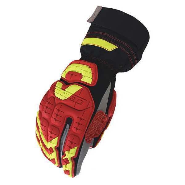 Impact Gloves, XL, Rd/Black/Gray/Yellow, PR