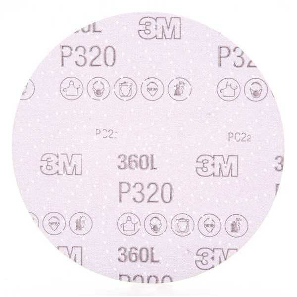 Sanding Disc, 320 Grit, 6 in. Dia, PK100