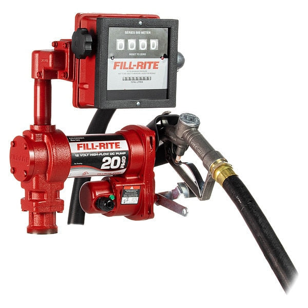 Fuel Transfer Pump, 12VDC, 20 GPM, 1/4 HP, Cast Iron, 1