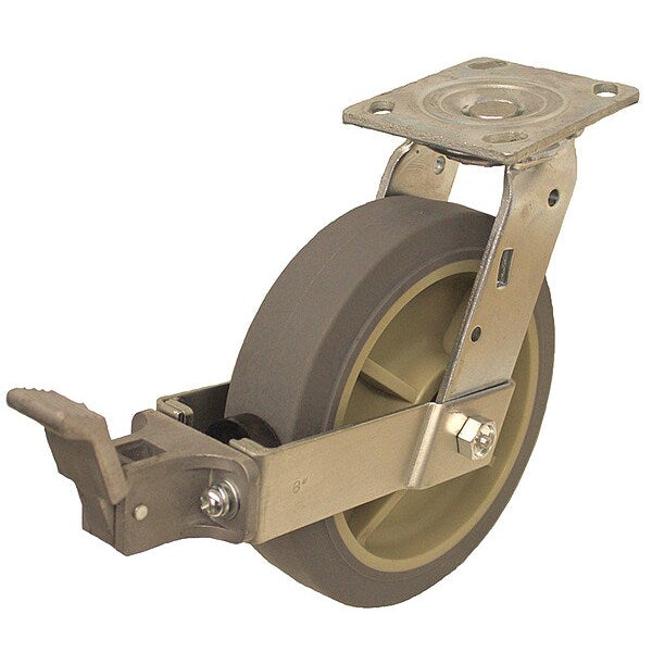 NSF-Listed Plate Caster, 350 lb. Ld Rating, Roller