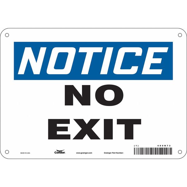 Safety Sign, 7 in x 10 in, Aluminum
