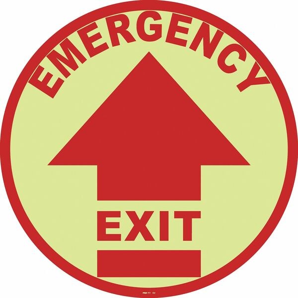 Floor Sign, 17 in H, 17 in W, Vinyl, Circle, English, FSG-17-703