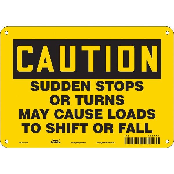 Safety Sign, 7 in Height, 10 in Width, Aluminum, Vertical Rectangle, English, 485K91