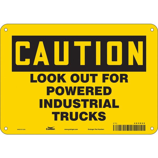 Safety Sign, 7 in Height, 10 in Width, Aluminum, Vertical Rectangle, English, 485K69