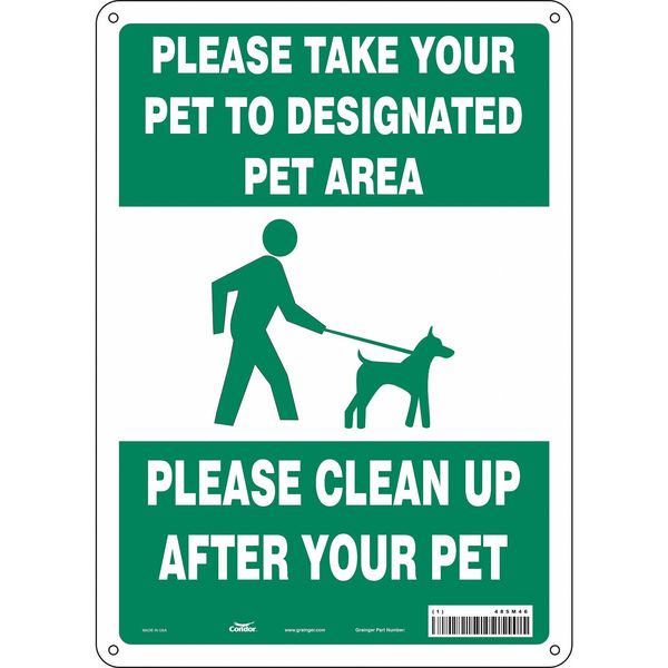 Safety Sign, 14 in Height, 10 in Width, Aluminum, Vertical Rectangle, English, 485M46