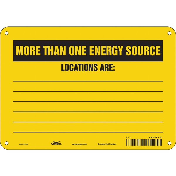 Safety Sign, 7 in Height, 10 in Width, Aluminum, Vertical Rectangle, English, 485W75