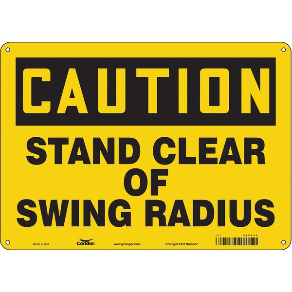 Construction Sign, 10 in Height, 14 in Width, Aluminum, Horizontal Rectangle, English