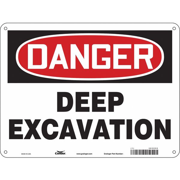 Construction Sign, 18 in Height, 24 in Width, Aluminum, Horizontal Rectangle, English
