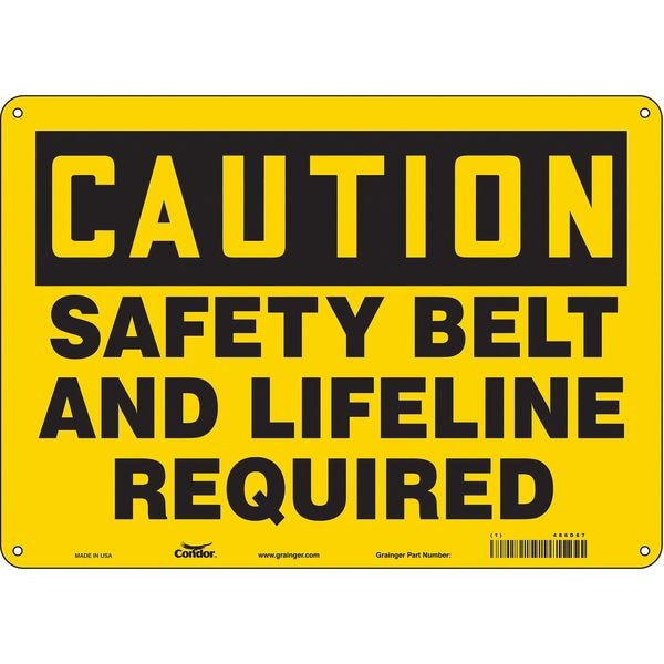 Safety Sign, 10 in Height, 14 in Width, Aluminum, Horizontal Rectangle, English, 486D67