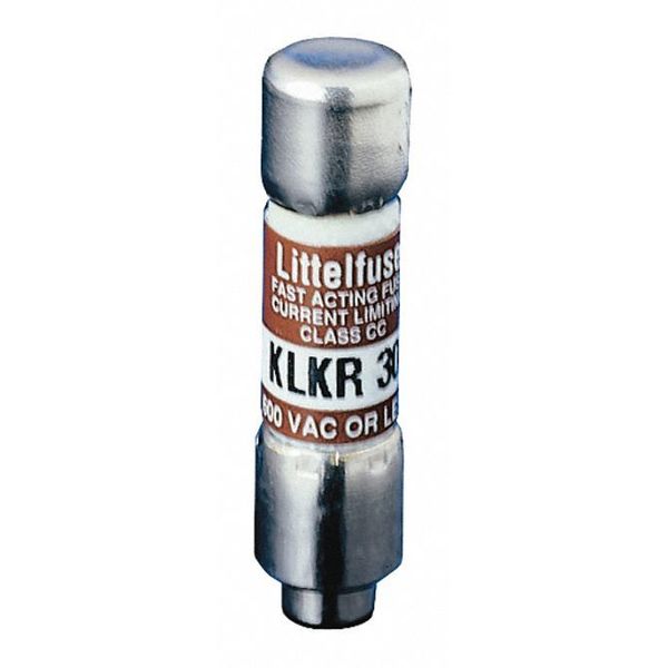 UL Class CC Fuse, Fast Acting, 3-1/2A, KLKR Series, 600V AC, 300V DC, 1-1/2