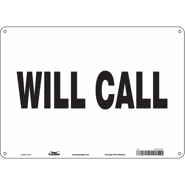 Safety Sign, 10 in Height, 14 in Width, Aluminum, Horizontal Rectangle, English, 486Y93