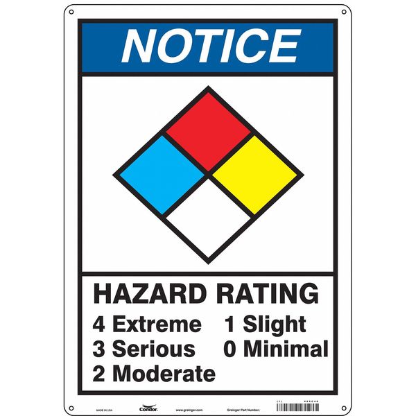 Chemical Sign, 20 in Height, 14 in Width, Rectangle