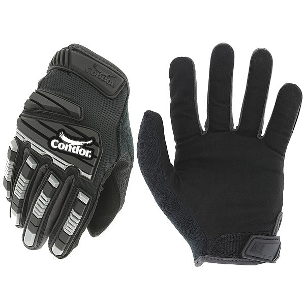 Mechanics Impact Gloves, 2XL, Black, Single Layer and Seamless, Polyester