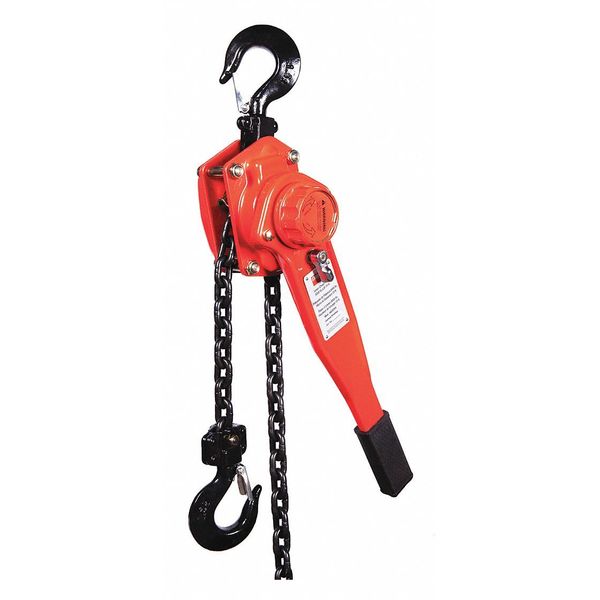 Lever Chain Hoist, 3,000 lb Load Capacity, 15 ft Hoist Lift, 1 7/64 in Hook Opening