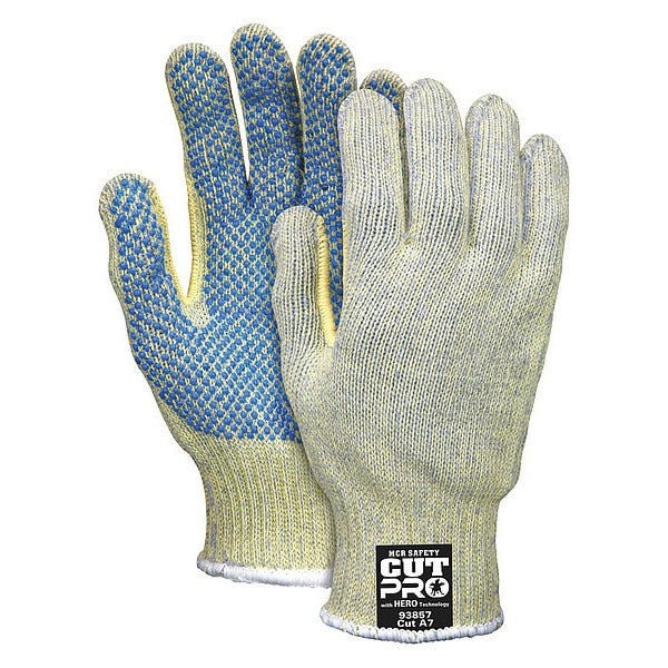 Cut Resistant Coated Gloves, A7 Cut Level, PVC, XL, 1 PR