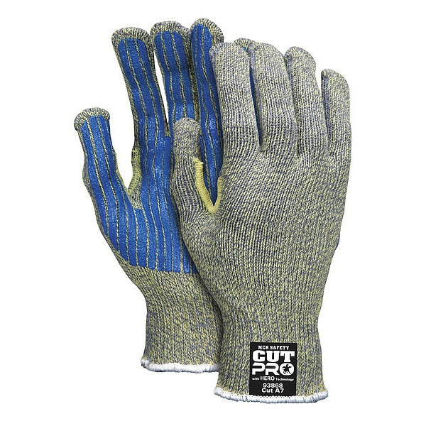 Cut Resistant Coated Gloves, A7 Cut Level, PVC, M, 1 PR
