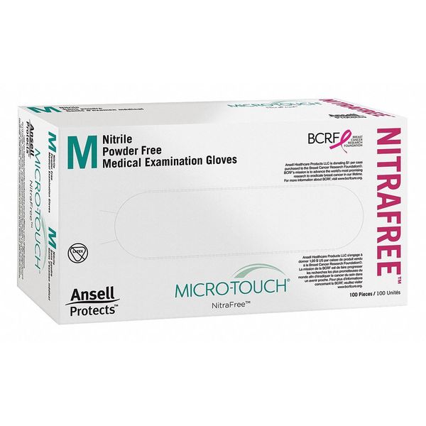 Medical Exam Gloves, Nitrile, Powder Free, Pink, L, 100 PK