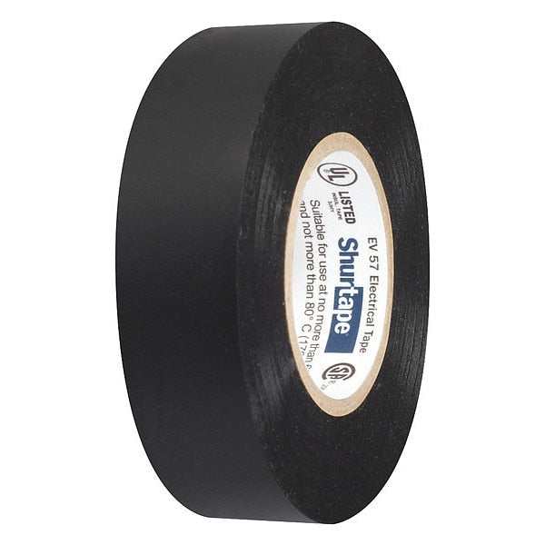 Vinyl Electrical Tape, 3/4 in x 66 ft, 7 mil thick, Black, 1 Pack
