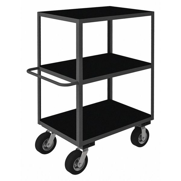 Steel Utility Cart with Flush Metal Shelves, Flat, 3 Shelves, 1,200 lb